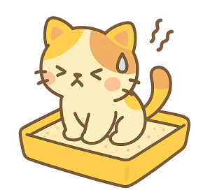 猫の膀胱炎のイラスト